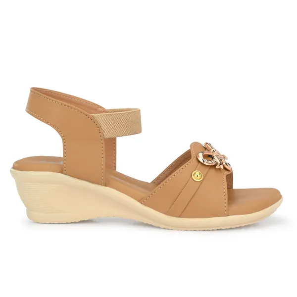 Tan_Synthetic_Leather_Bow_Embellished_Slingback_Sandals_For_Women