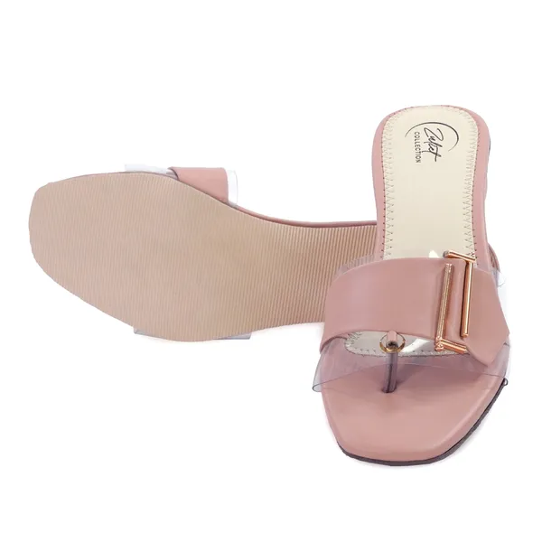 Pink_Synthetic_Leather_Block_Heel_Sandals_For_Women