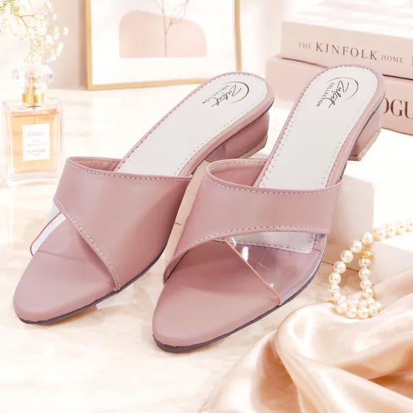 Pink_Synthetic_Leather_Low_Block_Heel_Sandals_For_Women