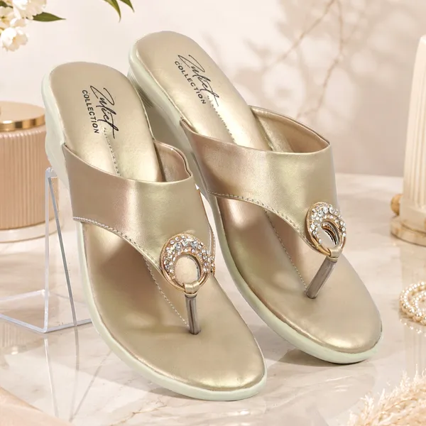 Beige_Synthetic_Leather_Toe_Ring_Wedge_Sandals_For_Women