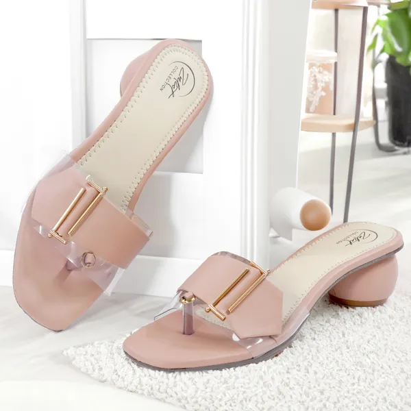 Pink_Synthetic_Leather_Block_Heel_Sandals_For_Women