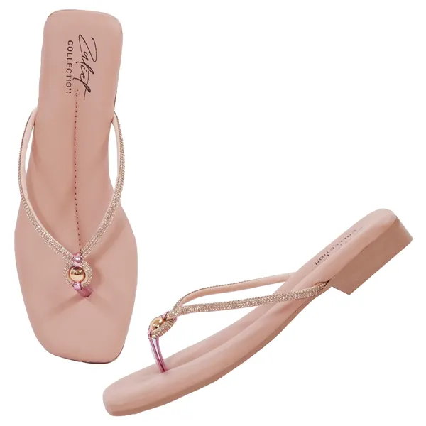 Pink_Synthetic_Leather_Embellished_Block_Heel_Sandals_For_Women