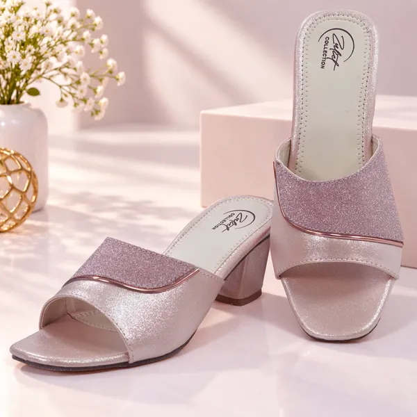 Pink_Synthetic_Glitter_Block_Heel_Open_Toe_Mules_For_Women