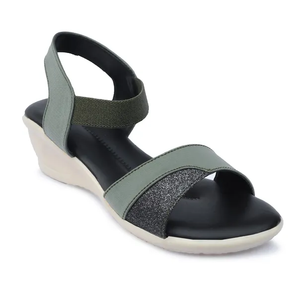Green_Synthetic_Leather_Glitter_Strap_Wedge_Sandals_For_Women
