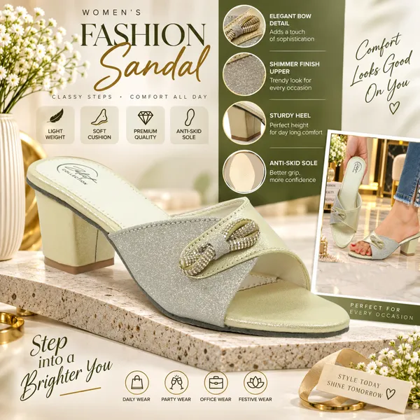 Beige_Synthetic_Bow_Chain_Slip-On_Block_Heel_Mules_For_Women