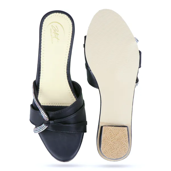 Black_Synthetic_Leather_Embellished_Block_Heel_Sandals_For_Women