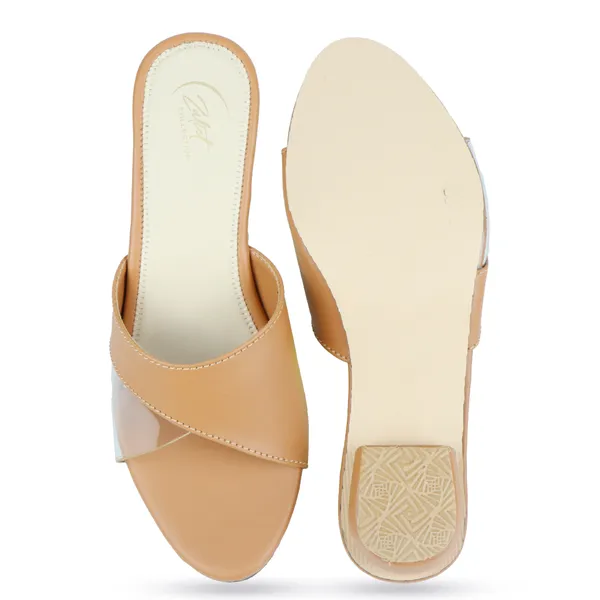 Tan_Synthetic_Leather_Flat_Open_Toe_Sandals_For_Women