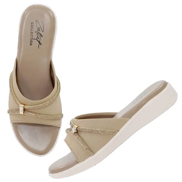 Beige_Synthetic_Leather_Embellished_Strap_Wedge_Sandals_For_Women