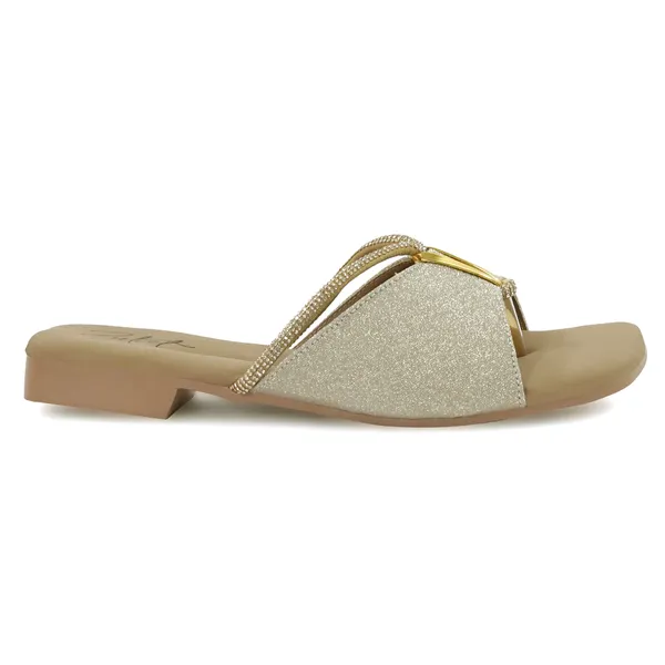 Silver_Synthetic_Leather_Glitter_Flat_Sandals_For_Women
