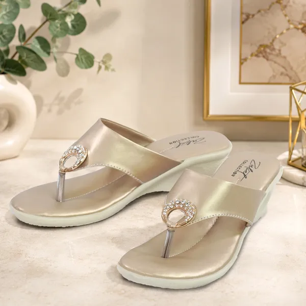 Beige_Synthetic_Leather_Toe_Ring_Wedge_Sandals_For_Women