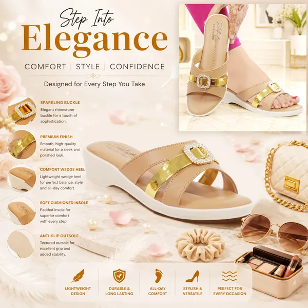 Beige_Synthetic_Leather_Buckle_Strap_Wedge_Sandals_For_Women