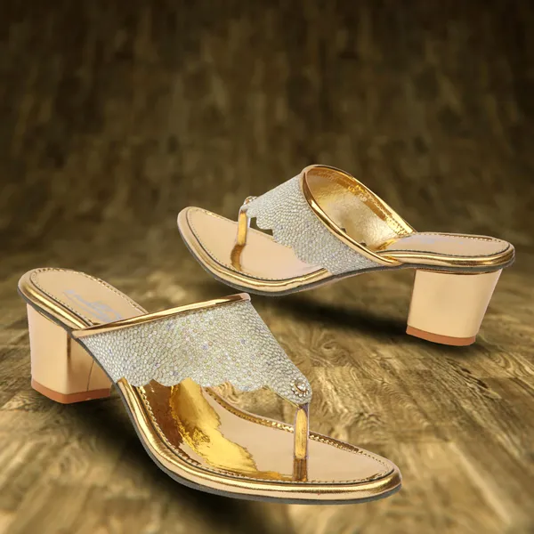 Gold_Synthetic_Embellished_Scalloped_Block_Heel_Sandals_For_Women
