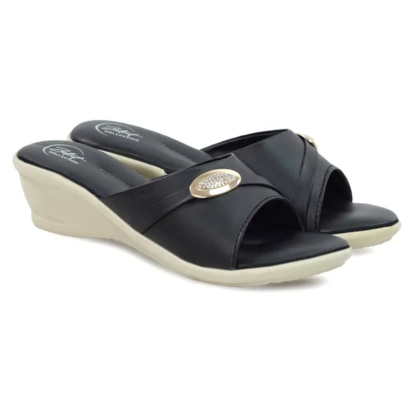 Black_Synthetic_Leather_Open_Toe_Wedge_Sandals_For_Women