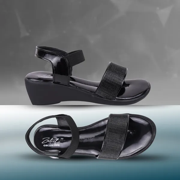 Black_Patent_Leather_Open_Toe_Wedge_Sandals_For_Women