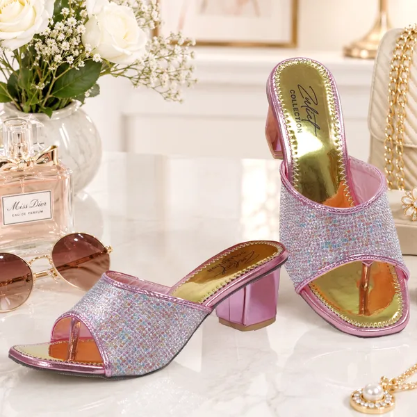 Pink_Glitter_Block_Heel_Mules_for_Women