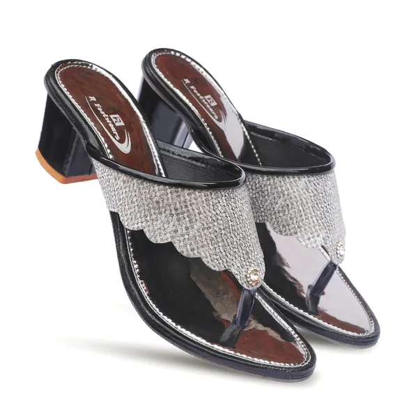 Black_Synthetic_Embellished_Scalloped_Block_Heel_Sandals_For_Women