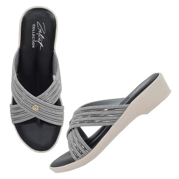 Grey_Synthetic_Crisscross_Strap_Wedge_Sandals_For_Women