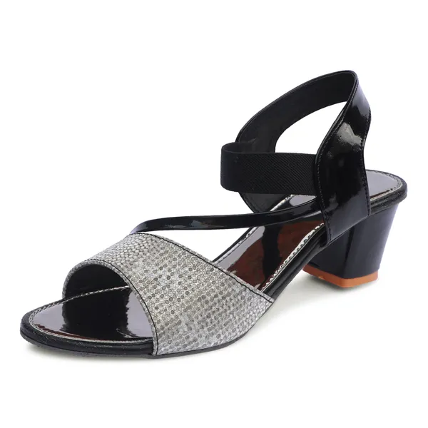 Black_Synthetic_Textured_Strap_Wedge_Sandals_For_Women