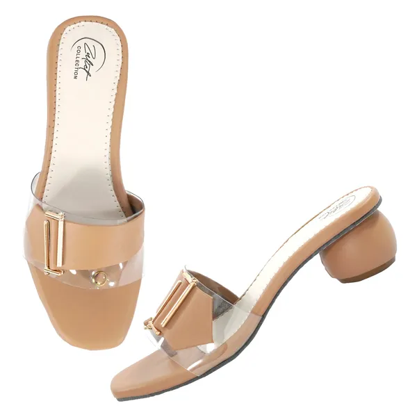Tan_Synthetic_Leather_Block_Heel_Sandals_For_Women