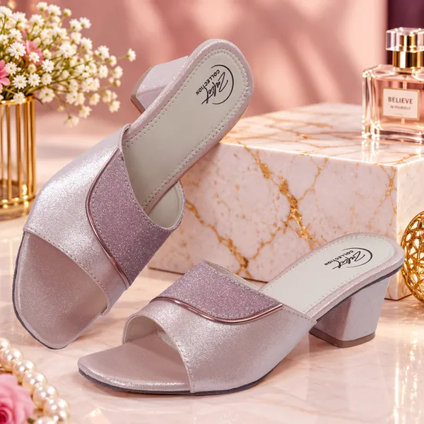 Pink_Synthetic_Glitter_Block_Heel_Open_Toe_Mules_For_Women