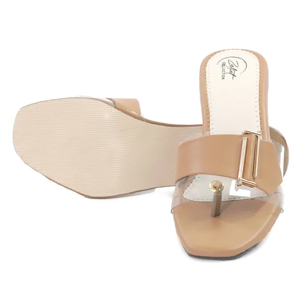 Tan_Synthetic_Leather_Block_Heel_Sandals_For_Women