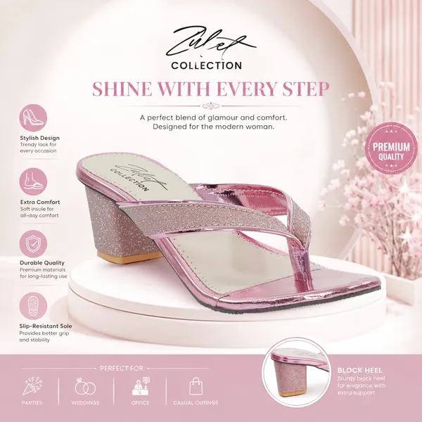 Pink_Metallic_Crossover_Strap_Block_Heel_Sandals_For_Women