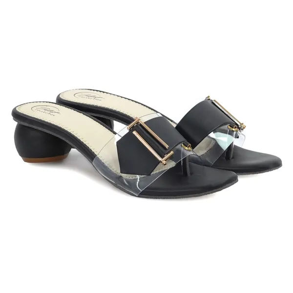 Black_Synthetic_Leather_Pointed_Toe_Heeled_Mules_For_Women
