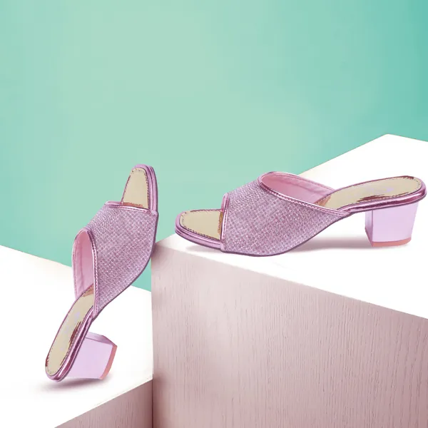Pink_Glitter_Block_Heel_Mules_for_Women