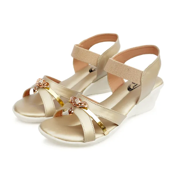 Beige_Synthetic_Leather_Bow_Detail_Ankle_Strap_Wedge_Sandals_For_Women