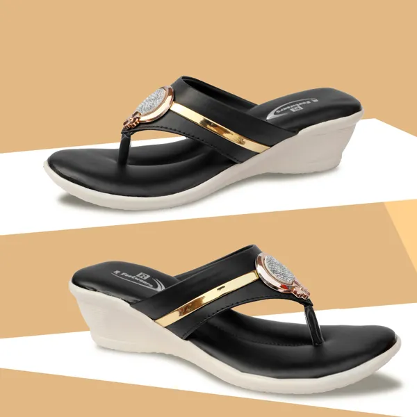 Black_Synthetic_Leather_Embellished_Slip-On_Wedge_Sandals_For_Women