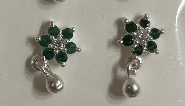 Green_925_Silver_Floral_Drop_Earrings_For_Women