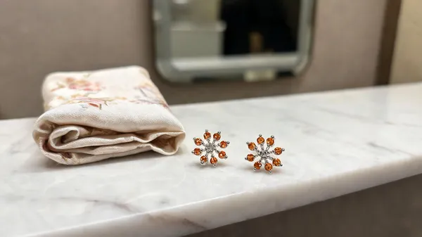 Orange_925_Sterling_Floral_Stone_Earrings_For_Women