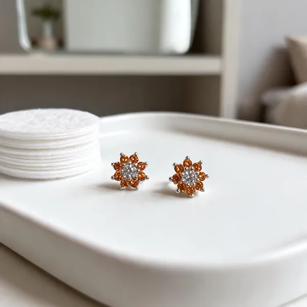 Gold_Tone_925_Silver_Floral_Stud_Earrings_For_Women