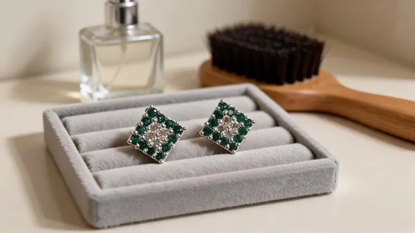 Green_925_Silver_Crystal_Square_Stud_Earrings_For_Women