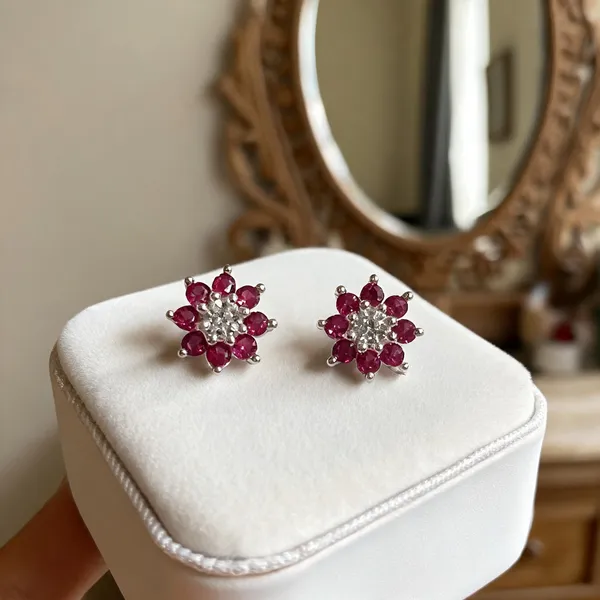 Red_925_Sterling_Floral_Stone_Stud_Earrings_For_Women