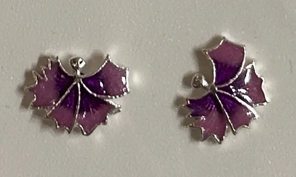 Purple_Enamel_Floral_925_Silver_Stud_Earrings_For_Women