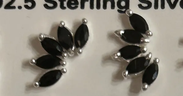Silver_&_Black_925_Silver_Marquise_Leaf_Stud_Earrings_For_Women