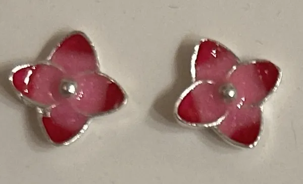 Pink_925_Silver_Floral_Stud_Earrings_For_Women