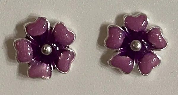 Purple_925_Silver_Floral_Stud_Earrings_For_Women