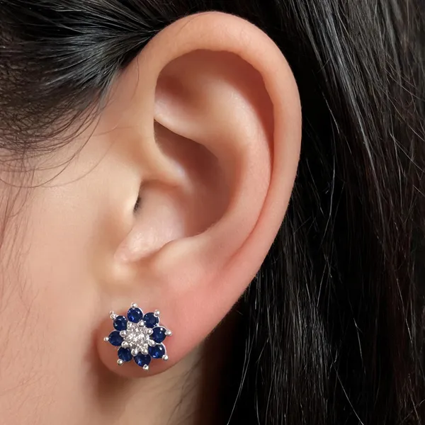 Blue_925_Silver_Floral_Stud_Earrings_For_Women