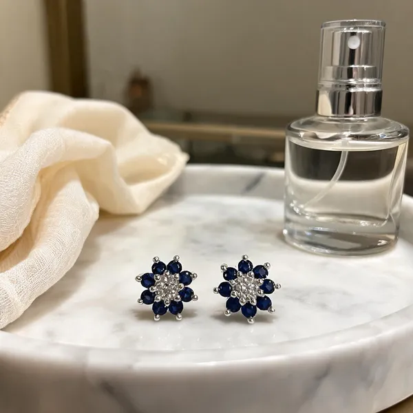 Blue_925_Silver_Floral_Stud_Earrings_For_Women