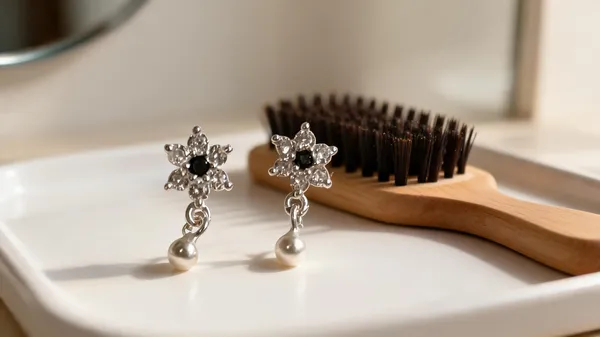 Silver_Black_925_Silver_Floral_Pearl_Drop_Earrings_For_Women