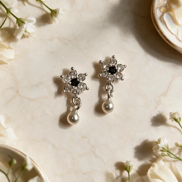 925_Silver_Floral_Pearl_Drop_Studs