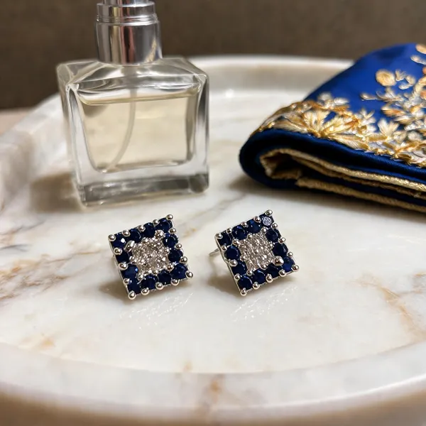 Blue_925_Silver_Square_Rhinestone_Stud_Earrings_For_Women
