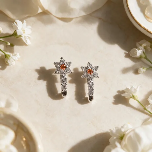 925_Orange_Floral_Crystal_Bar_Drop_Studs
