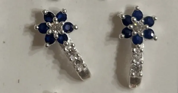 Blue_925_Silver_Rhinestone_Floral_Drop_Earrings_For_Women