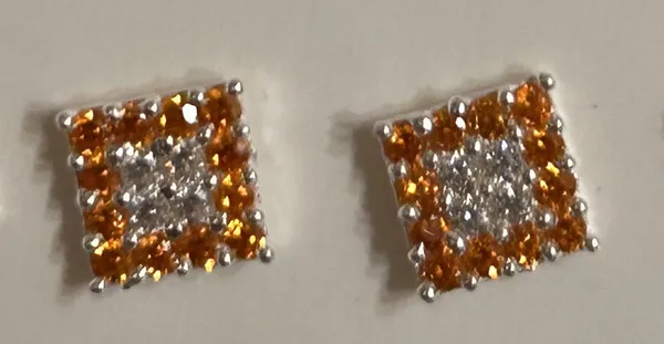 Orange_925_Silver_Square_Stone_Stud_Earrings_For_Women