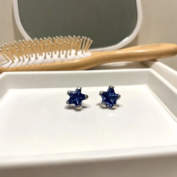 Blue_925_Silver_Star_Stud_Earrings_For_Women