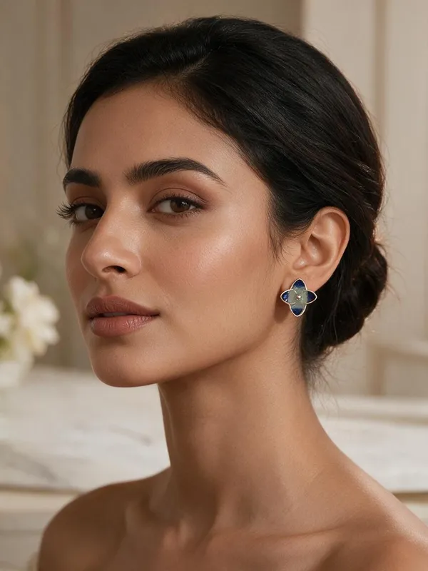 925_Silver_Sapphire_Blossom_Studs_