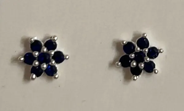 Blue_925_Sterling_Floral_Stud_Earrings_For_Women